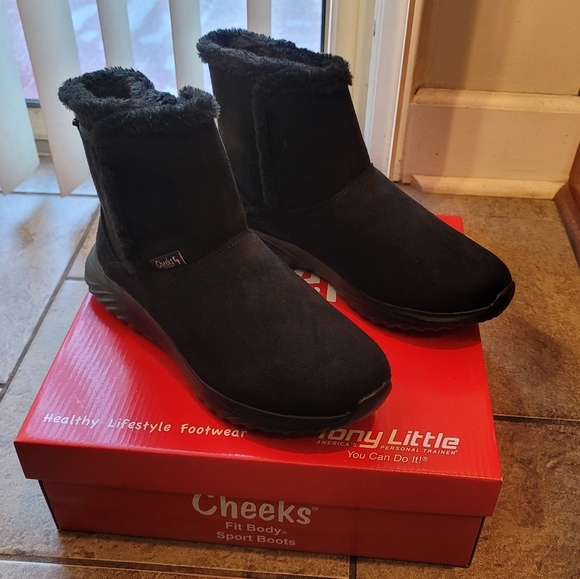 Tony Little Cheeks Dark Academia Whimsgoth Black Fit Body Sport Boots  Size 10 - Picture 2 of 9